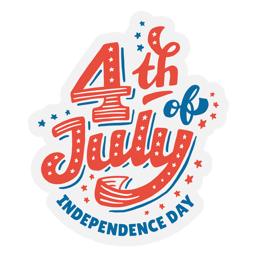 Download 4th of july lettering sticker - Transparent PNG & SVG ...