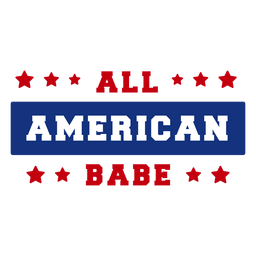 Letras de nena americana Diseño PNG