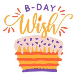B day wish lettering PNG Design