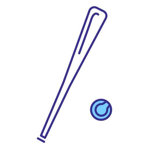 Baseball bat and ball element PNG Design