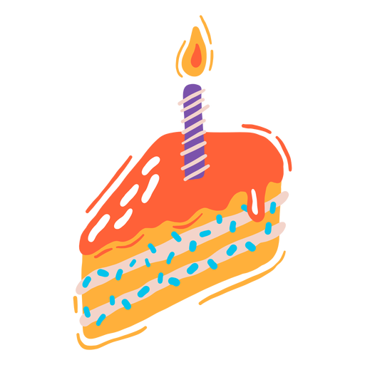 Fatia de bolo de aniversario Desenho PNG