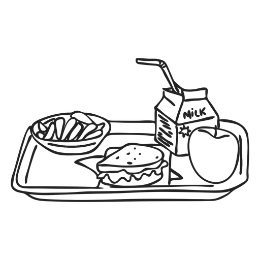 Breakfast food tray doodle PNG Design