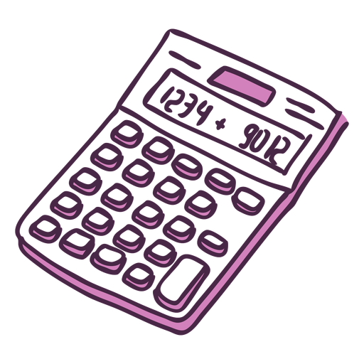 Doodle de color calculadora Diseño PNG