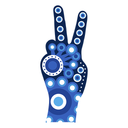 Colorful ornamented hand v sign PNG Design Transparent PNG