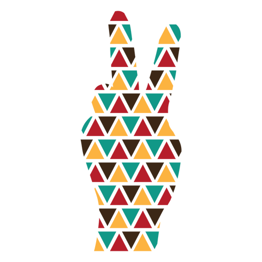 Icono de signo de mano de paz colorido Diseño PNG