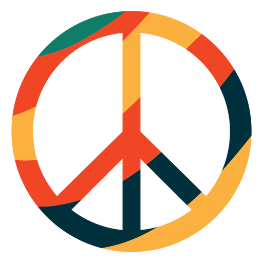Buntes Friedenssymbol flach PNG-Design
