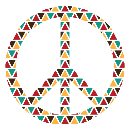 Colorful triangle shapes peace symbol PNG Design