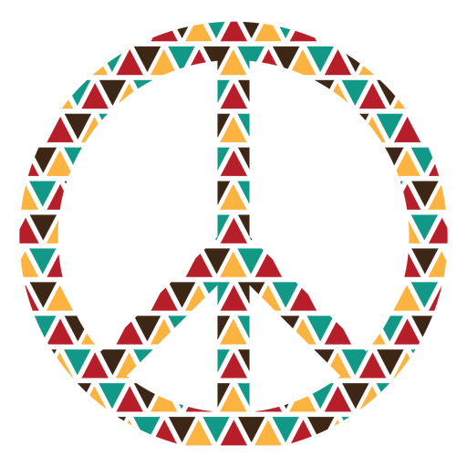 S?mbolo de paz de formas de tri?ngulo colorido Diseño PNG