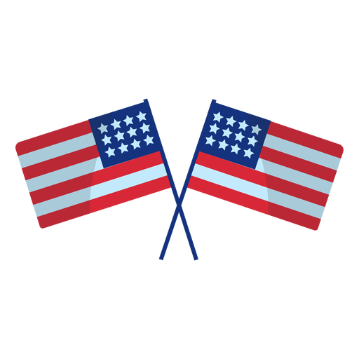 Crossed usa flags element