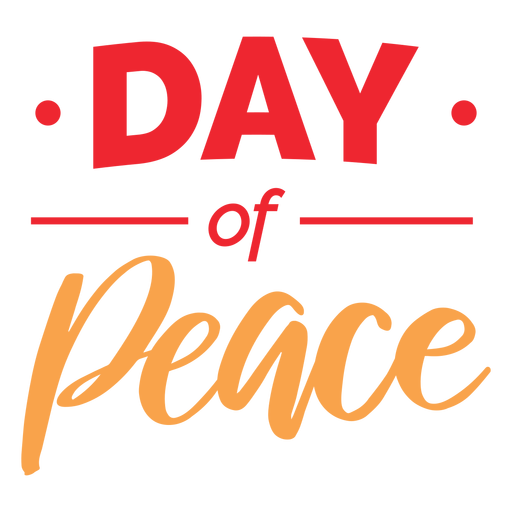 Tag des Friedens Schriftzug PNG-Design