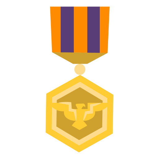 Icono de medalla hexagonal de ?guila Diseño PNG