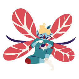 Fairy character texting PNG Design