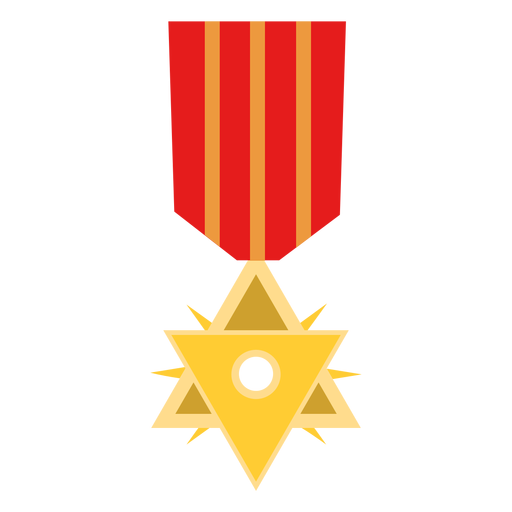 Golden double triangle medal icon PNG Design