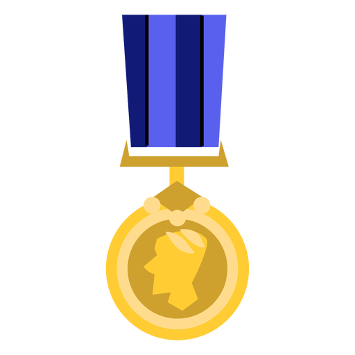 Golden round medal icon PNG Design