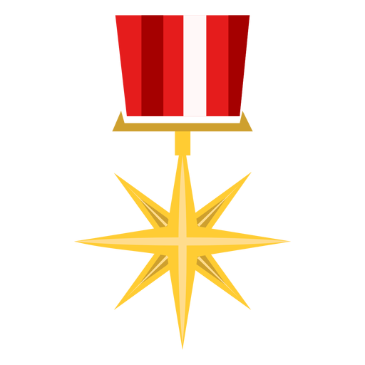 Golden star medal icon PNG Design
