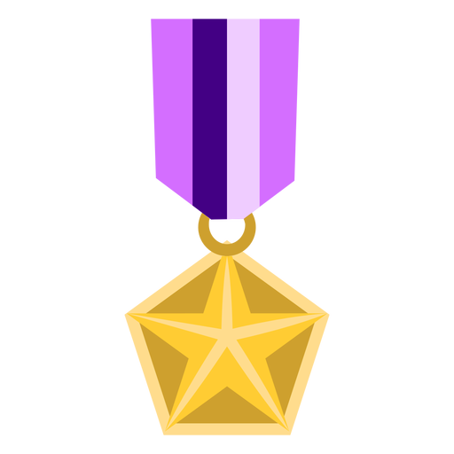 Golden star pentagon medal icon