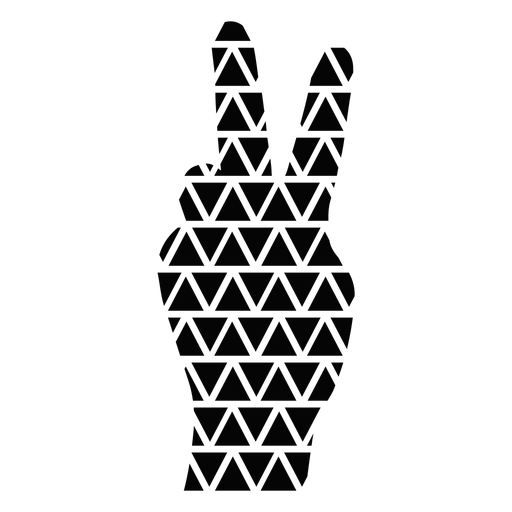 Hand peace symbol flat PNG Design