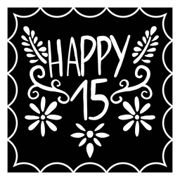 Feliz 15 aniversário design Desenho PNG