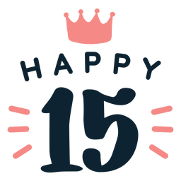 Happy 15 letras reais Desenho PNG