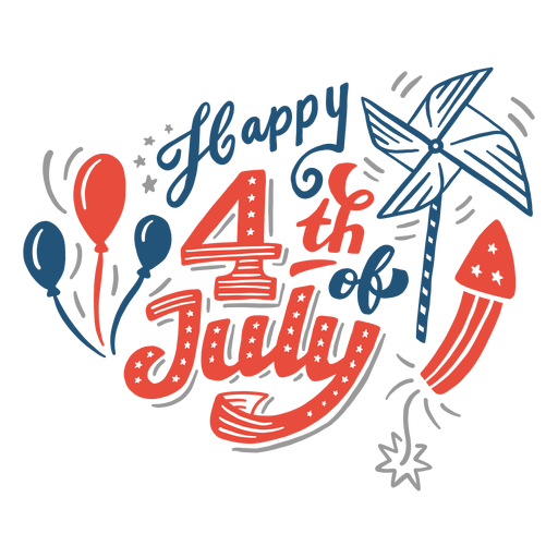 Happy 4th of july lettering - Transparent PNG & SVG vector file