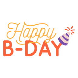 Letras de feliz día b Diseño PNG
