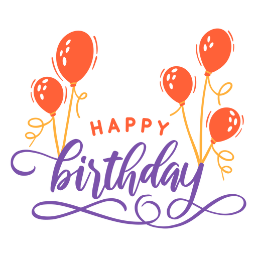 Happy birthday lettering PNG Design