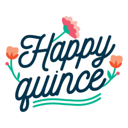 Letras florales de quince felices Transparent PNG