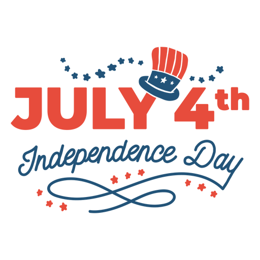 Letras do dia da independência de 4 de julho Desenho PNG
