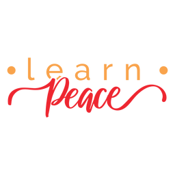 Learn peace lettering PNG Design