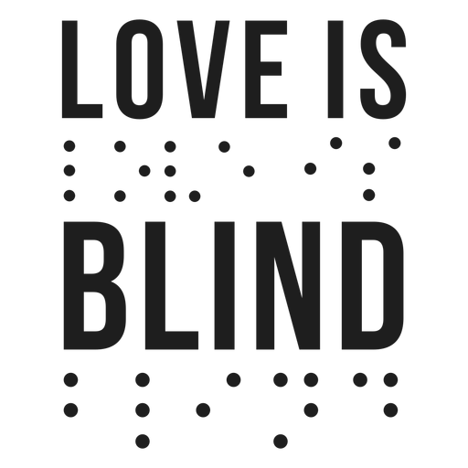 El amor es letras braille ciegas Diseño PNG