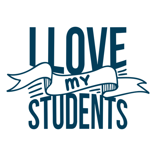 Love my students ribbon lettering design PNG Design