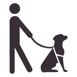 Blind dog person stick cane detailed silhouette - Transparent PNG & SVG ...