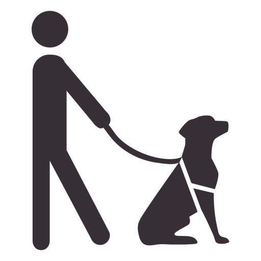 Man figure with guide dog