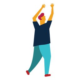 Hombre con manos levantadas Diseño PNG