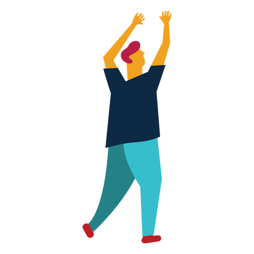 Man with raised hands PNG Design