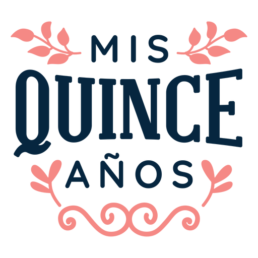 Mis quince anos floral lettering PNG Design