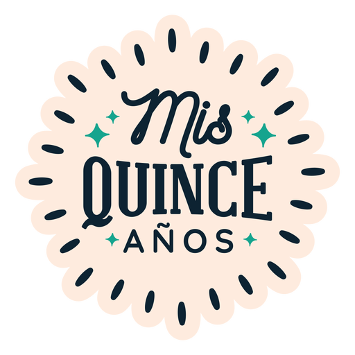 Mis quince anos lettering pegatina