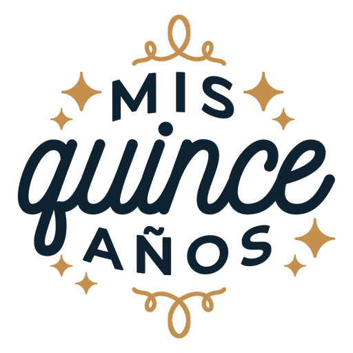 Mis quince anos starry lettering PNG Design