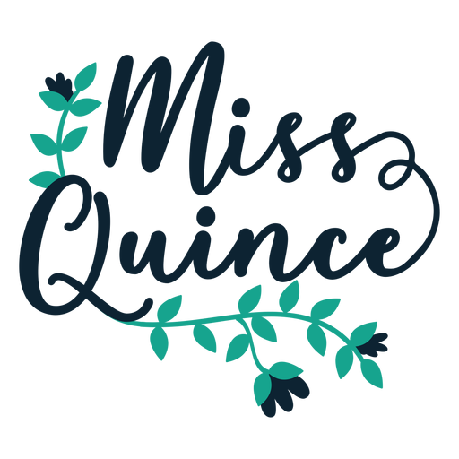 Miss quince floral lettering - Transparent PNG & SVG vector file