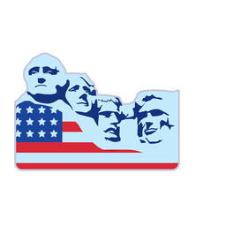 Mount rushmore usa flag element PNG Design