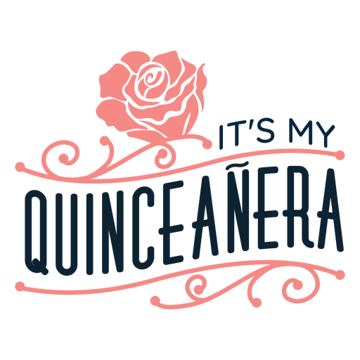 Minha inscri??o floral quinceanera Desenho PNG