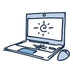 Notebook computer color doodle PNG Design