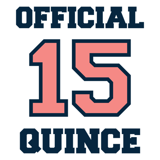 Official 15 quince vintage lettering PNG Design