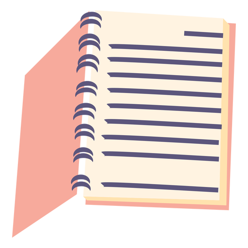 Open spiral notebook flat icon