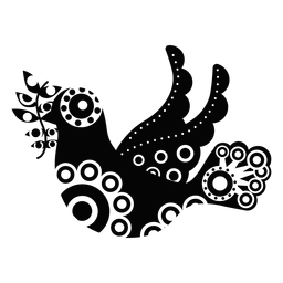 Silhueta do símbolo pacifista da pomba ornamentada Desenho PNG