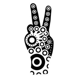 Ornamented hand v sign silhouette PNG Design