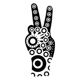 Silhueta de sinal V ornamentada com mão Desenho PNG