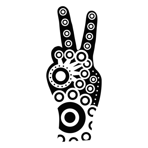 Download Ornamented hand v sign silhouette - Transparent PNG & SVG ...