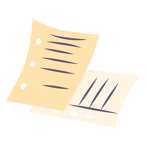 Icono plano de hojas de papel Diseño PNG