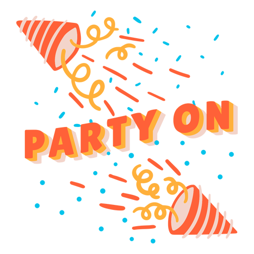 Download Party on lettering birthday - Transparent PNG & SVG vector file